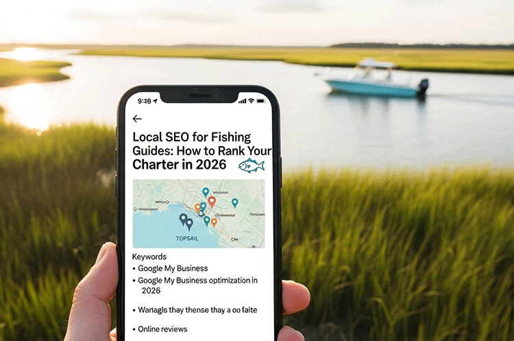 Local SEO for fishing guides digital marketing concept