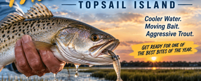 Speckled trout caught during the fall fishing season around Topsail Island