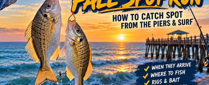 Topsail Island fall spot run with spot caught on a double-hook rig from a fishing pier